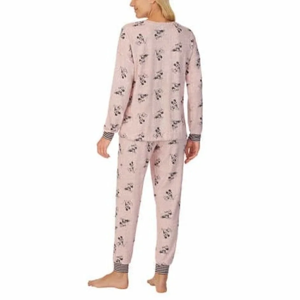 Disney Mickey Minnie Lounge Set Womens Pink 2 Piece Pajama Sleepwear NWT